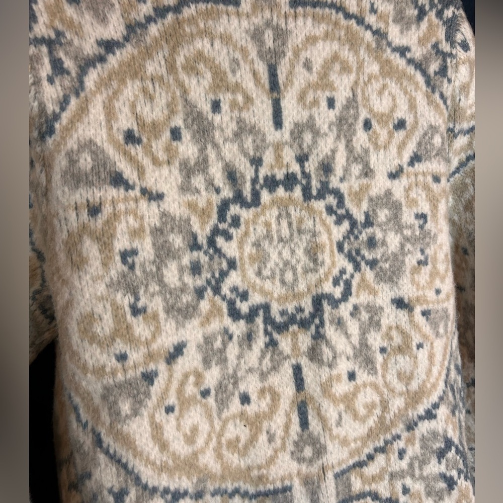 ❗️SOLD ❗️ & Cream Long Cardigan Sweater Women’s Large Soft Surroundings cozy - Picture 11 of 15